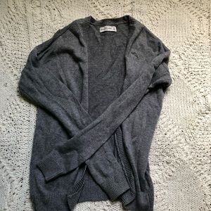 Soft Tight Knit Cardigan Light Grey